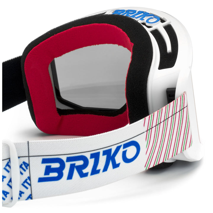 Maschera da sci unisex bianca e blu con protezione antiappannamento e antiurto 4