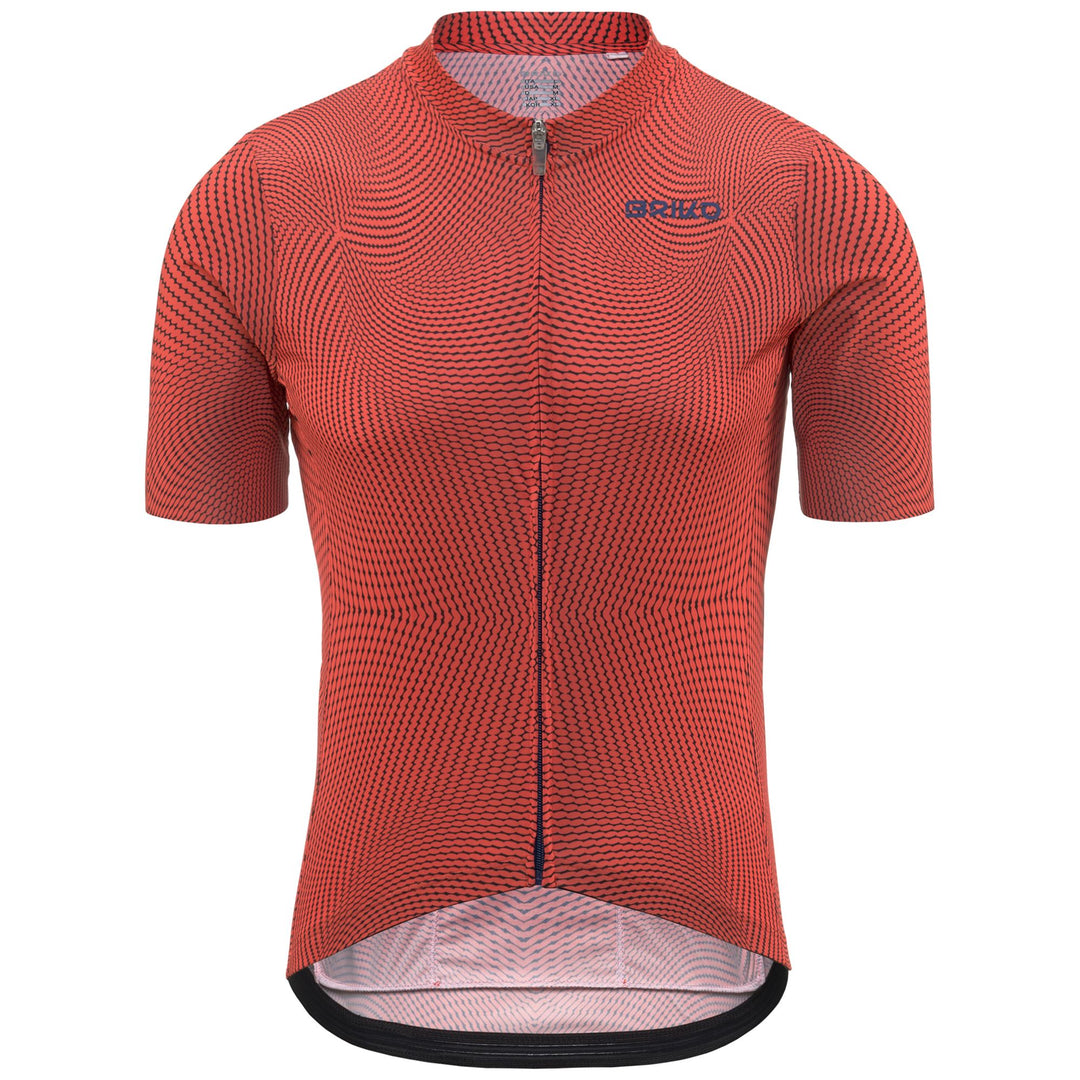 Red Men's Cycling Jersey with Breathability and Three Pockets 01