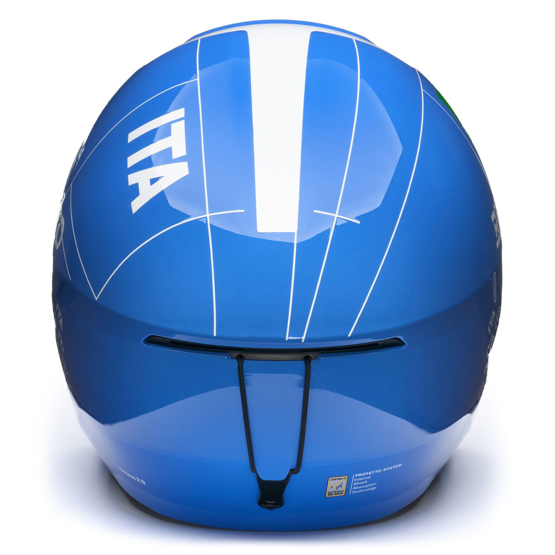 Casco da sci unisex blu e bianco per le gare main