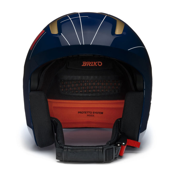 Casque de ski unisexe bleu et blanc pour la compétition, offrant un confort optimal. 3