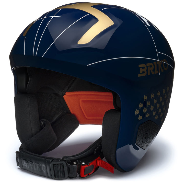Casque de ski unisexe bleu et blanc pour la compétition, offrant un confort optimal. 1