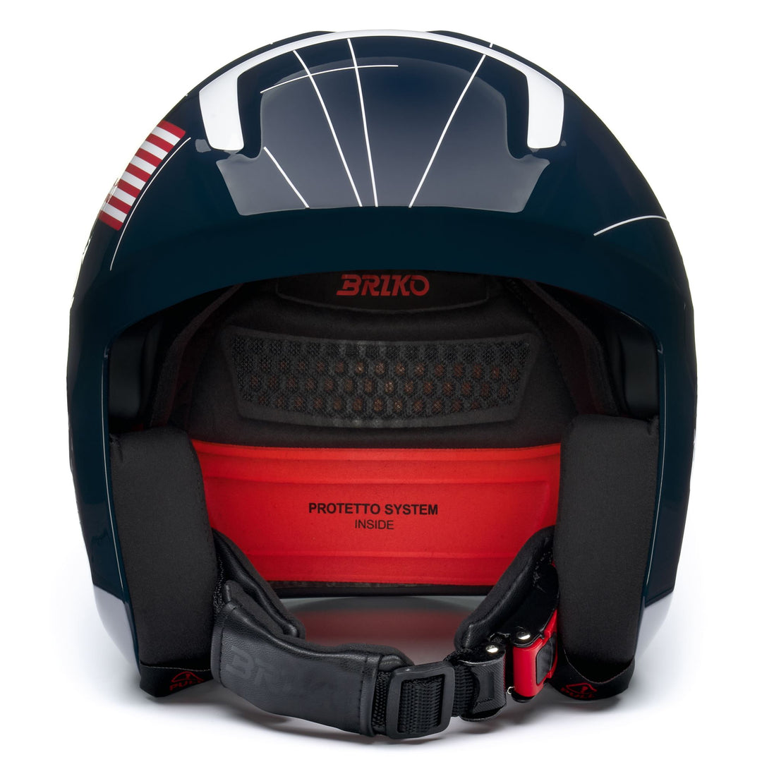 Casque de ski unisexe bleu et blanc pour la compétition main