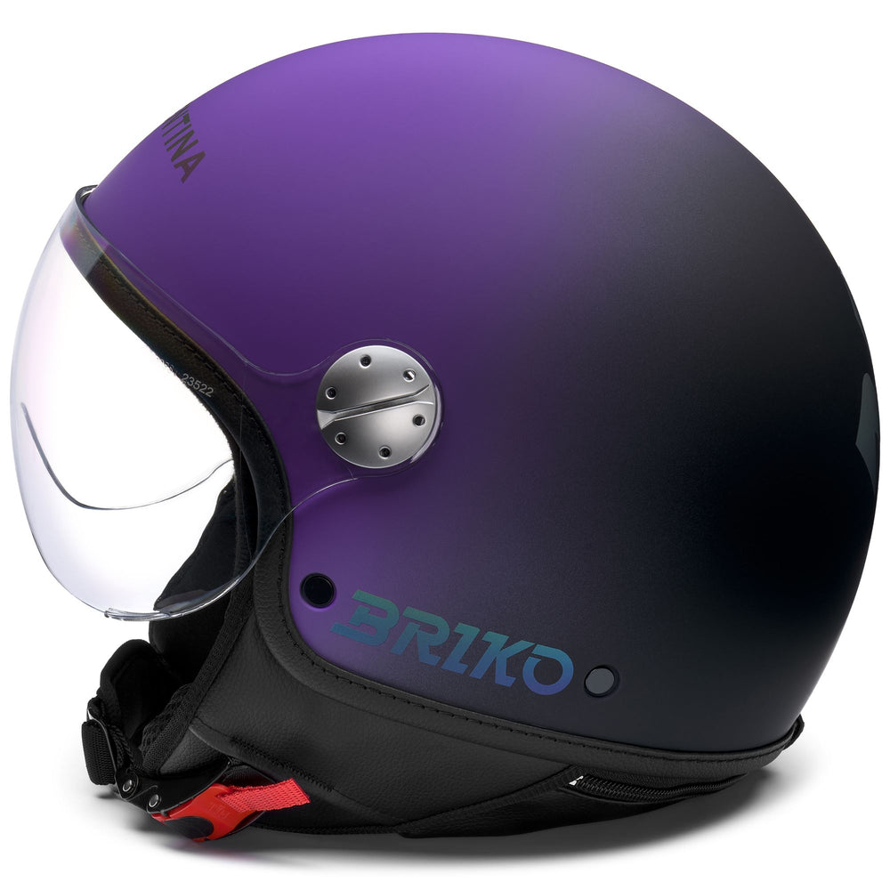 Unisex Violet and Black Motor Racing Helmet with Visor 02