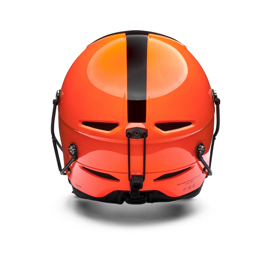 Casque de ski unisexe rouge et orange avec système de ventilation main