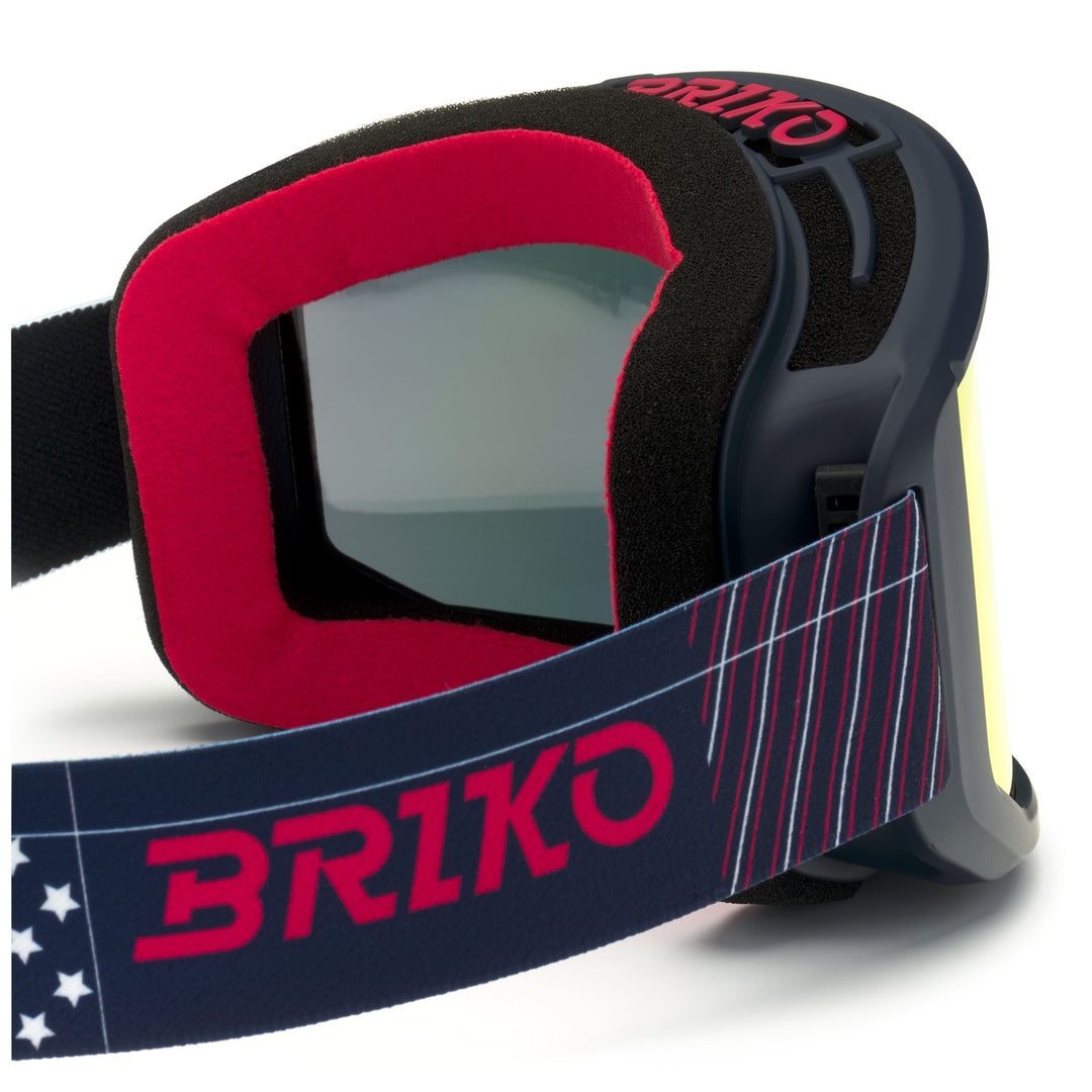 Maschera da sci unisex blu e rossa con protezione antiappannamento e antiurto main