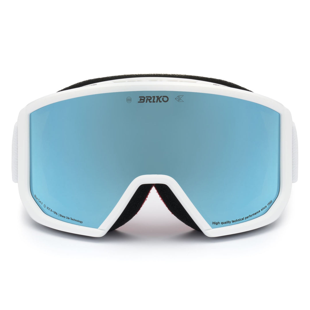 Occhiali da sci unisex bianchi con protezione antiappannamento e UV 01