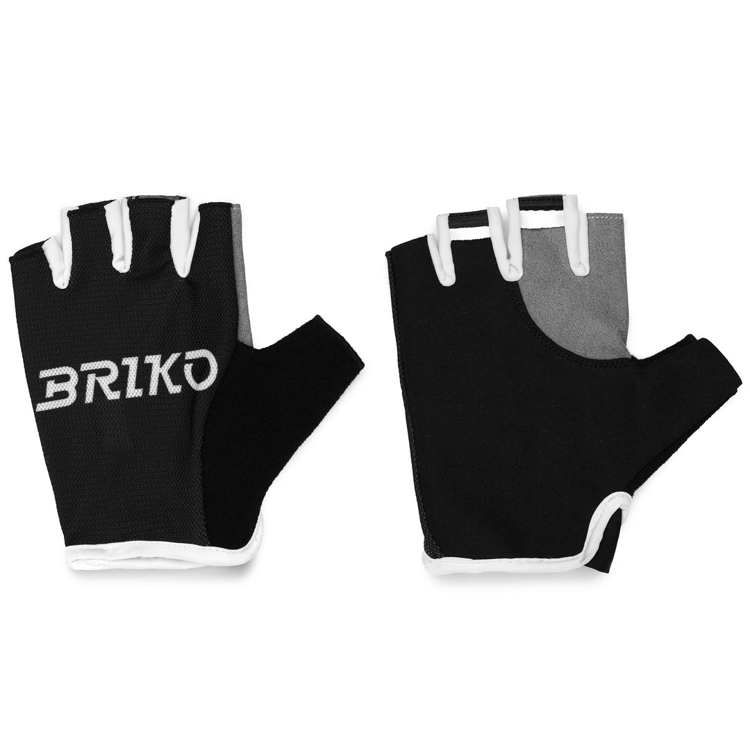 Guanti da ciclismo unisex neri e bianchi con palmo in microfibra main