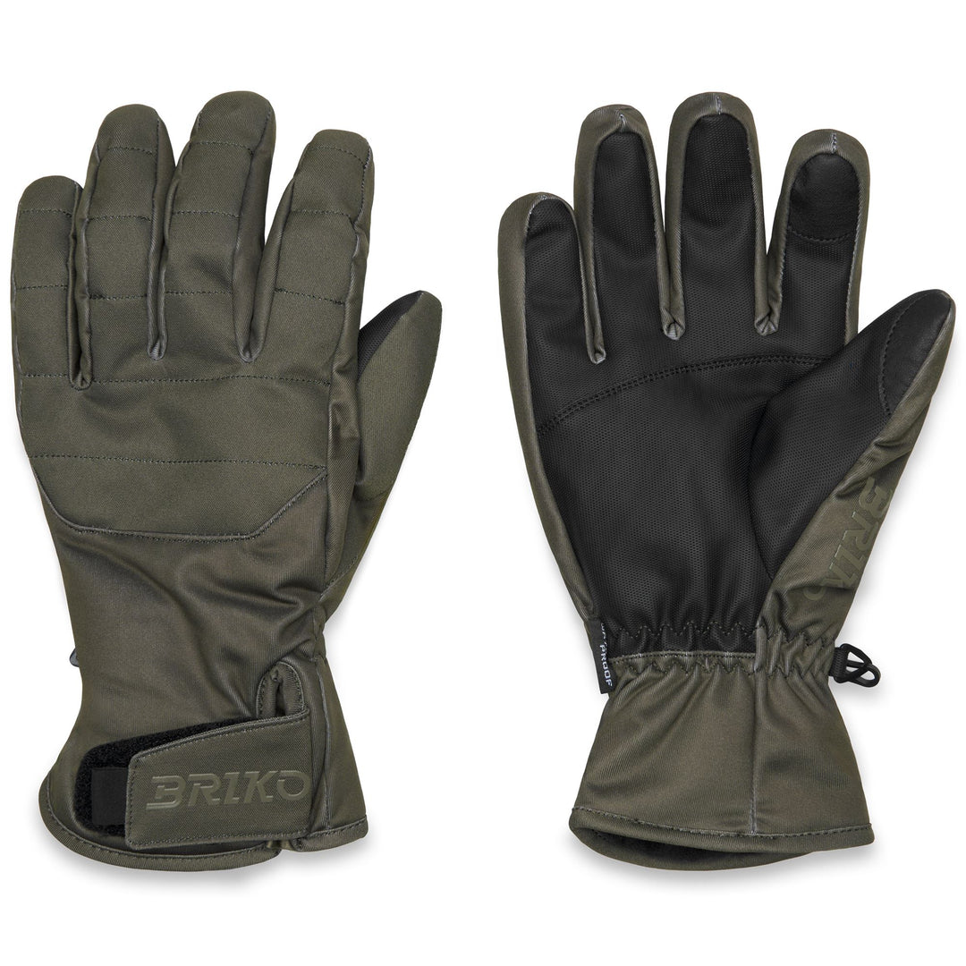 Unisex Olive Green Waterproof Winter Gloves with Thermal Padding 01