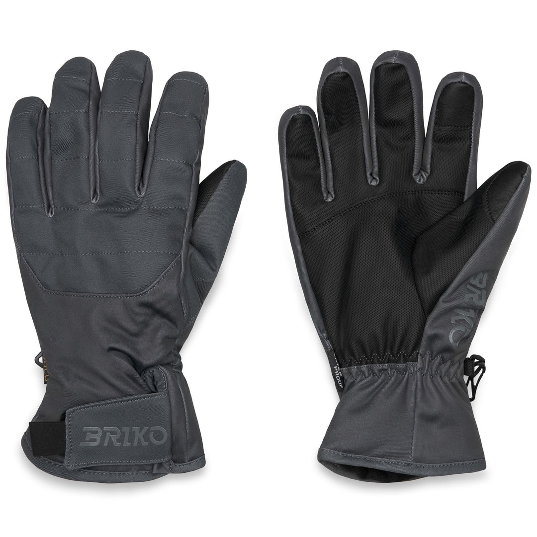 Unisex Grey and Black Waterproof Winter Gloves with Thermal Padding 01
