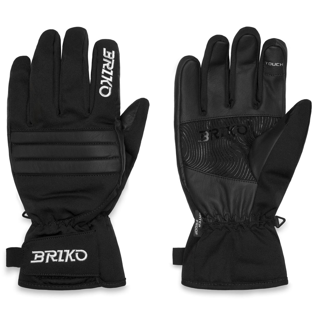Unisex Black and White Waterproof Snow Gloves for Winter Sports main