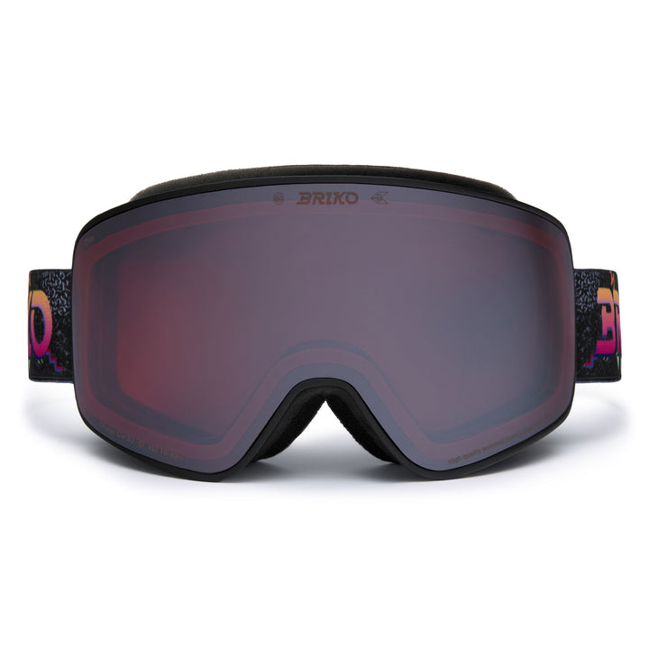 Maschera da sci unisex neri e arancioni con trattamento antiappannamento 1