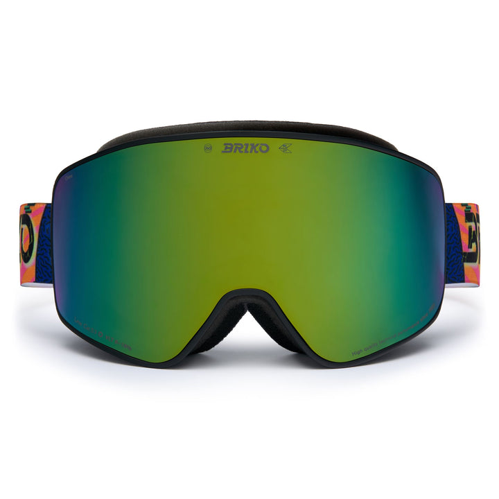 Maschera da sci unisex neri e verde lime con trattamento antiappannamento 1