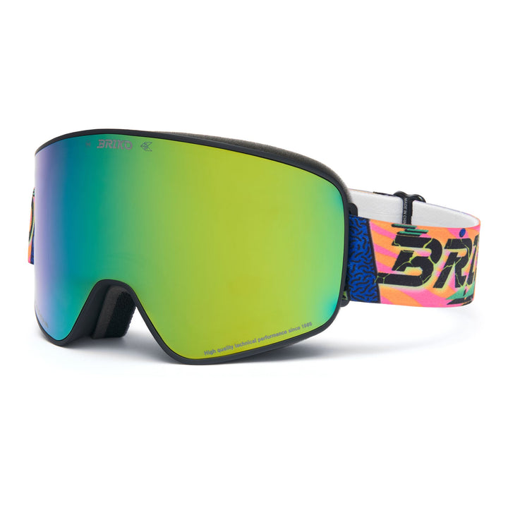 Maschera da sci unisex neri e verde lime con trattamento antiappannamento 3
