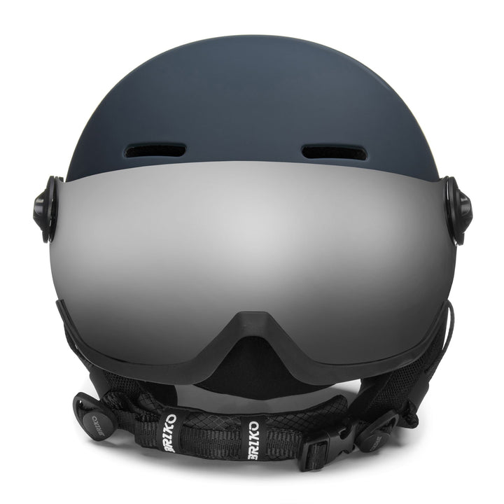 Blue and Gray Men's Ski Helmet with Visor 3