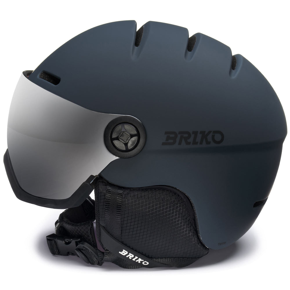 Blue and Gray Men's Ski Helmet with Visor 02