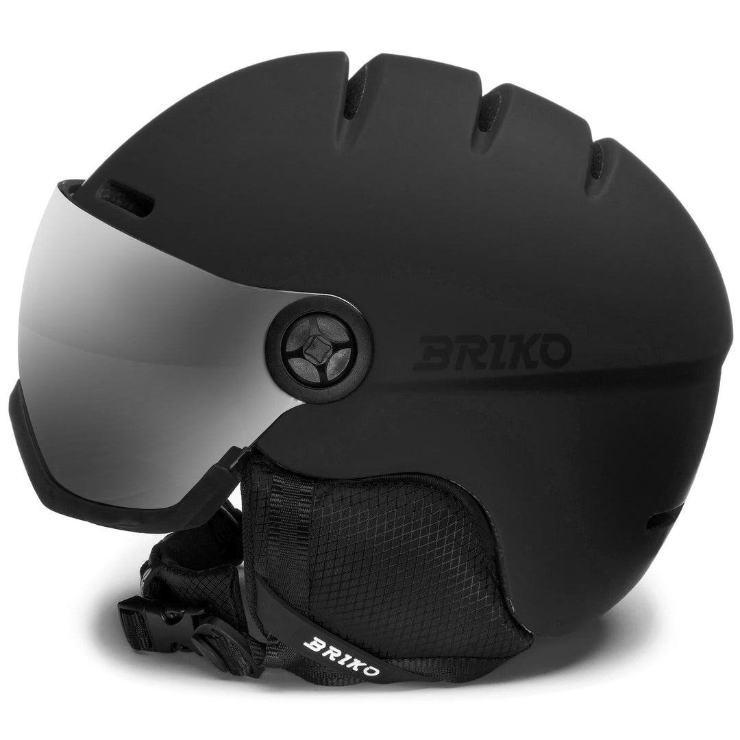 Casque de ski pour homme noir mat avec visière et technologie In-Mold main