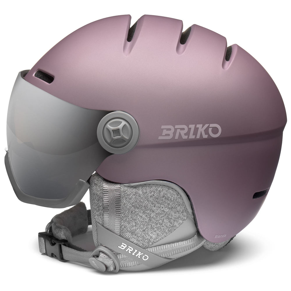 Casco da sci da donna viola e rosa con visiera 02