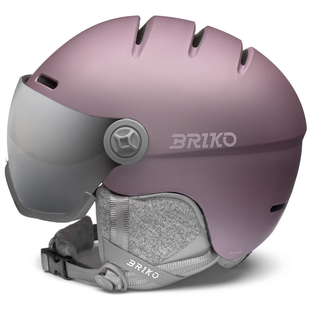 Woman Violet and Pink Ski Helmet with Visor main
