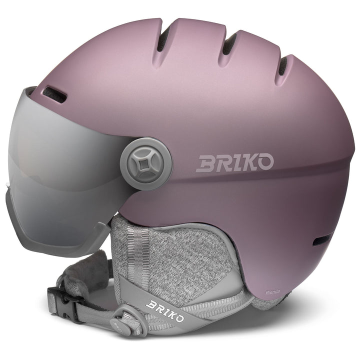 Woman Violet and Pink Ski Helmet with Visor 2