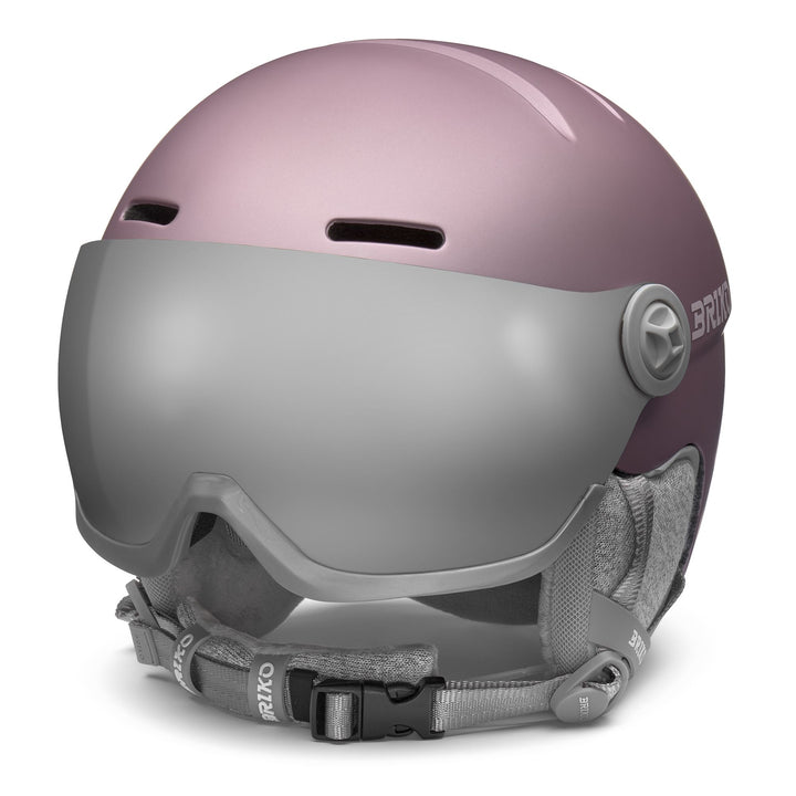 Woman Violet and Pink Ski Helmet with Visor 1