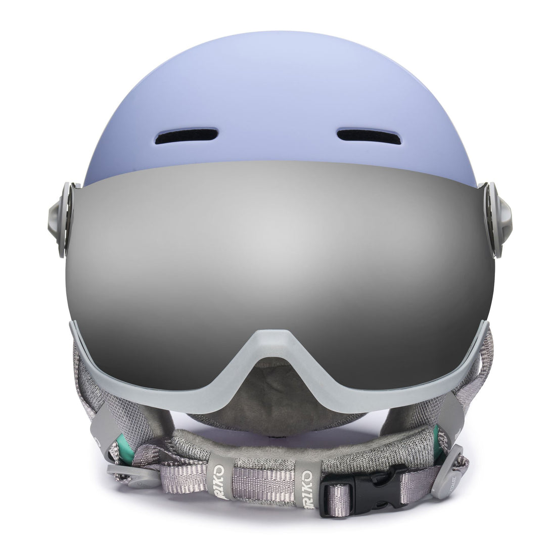 Woman Lavender and White Helmet with Visor for Skiing main