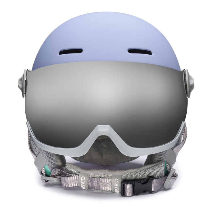 Woman Lavender and White Helmet with Visor for Skiing 3