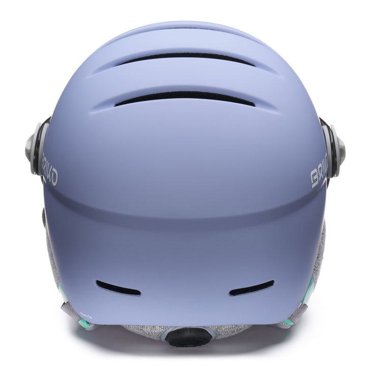 Woman Lavender and White Helmet with Visor for Skiing 4