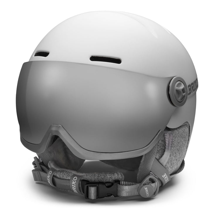 Casque de ski blanc pour femme avec visière amovible 1