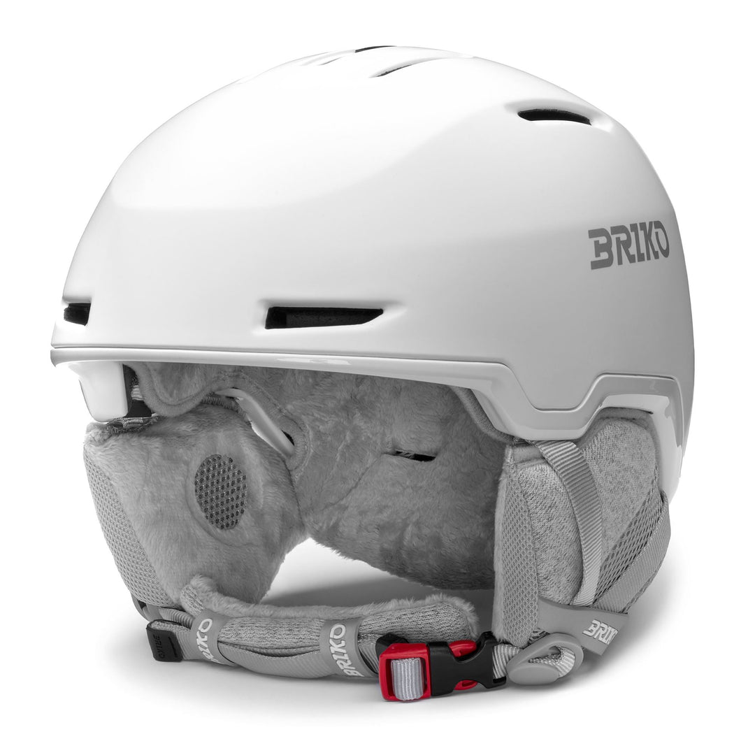 Woman Grey and White Ski Helmet with Adjustable Ventilation 01