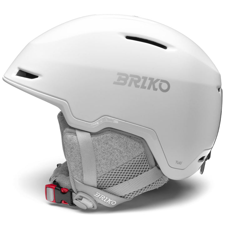 Woman Grey and White Ski Helmet with Adjustable Ventilation 2