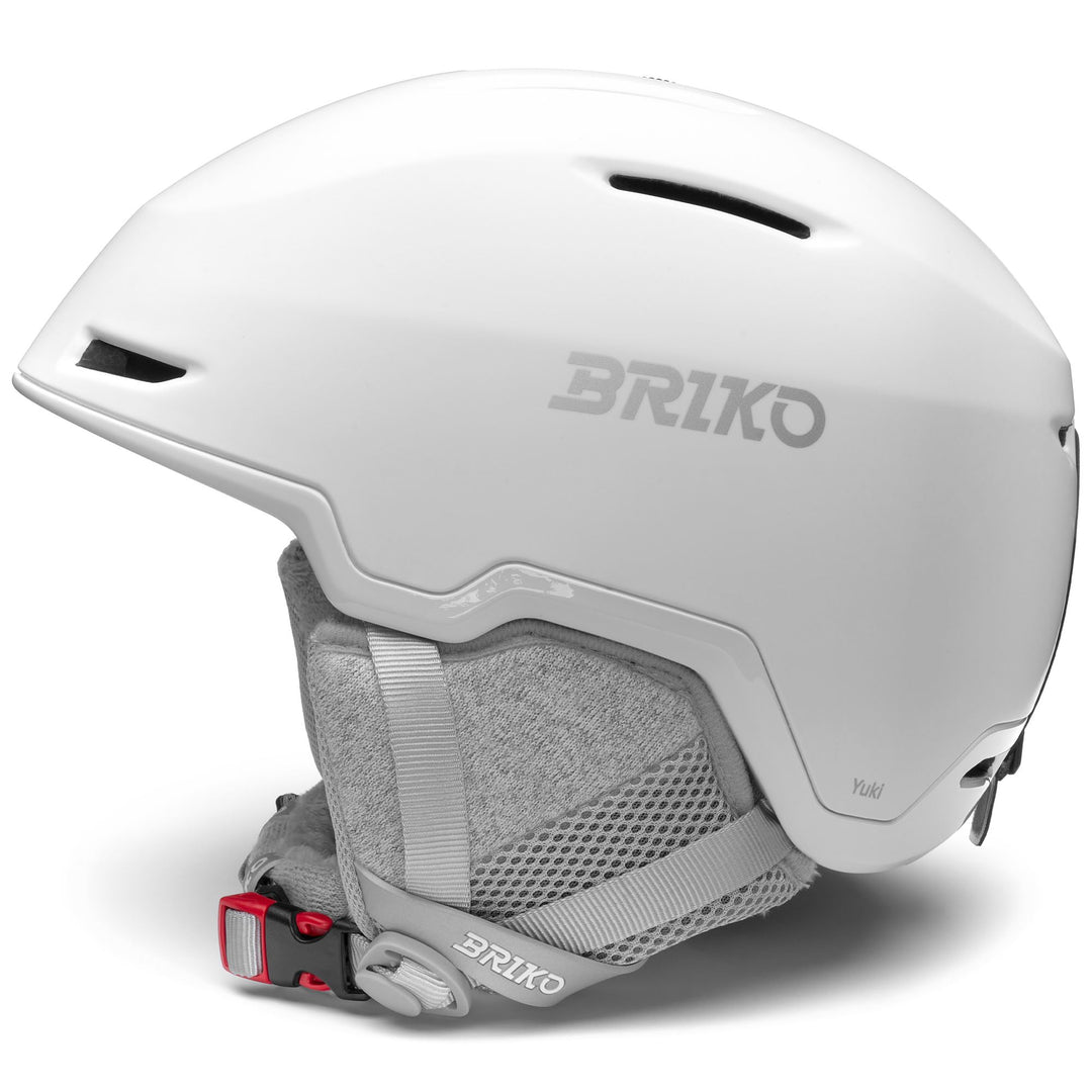 Casque de ski gris et blanc pour femme avec ventilation réglable main