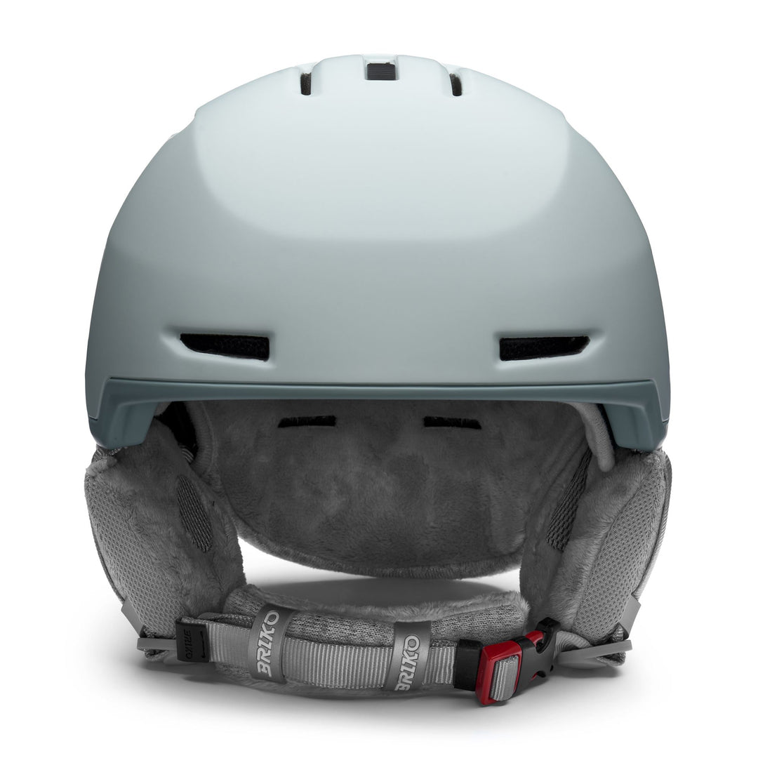 Woman Grey and White Ski Helmet for All-Mountain Use main