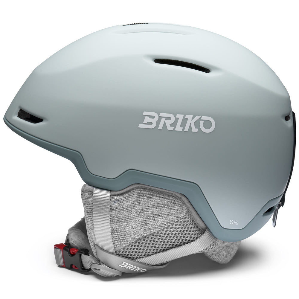 Woman Grey and White Ski Helmet for All-Mountain Use 02