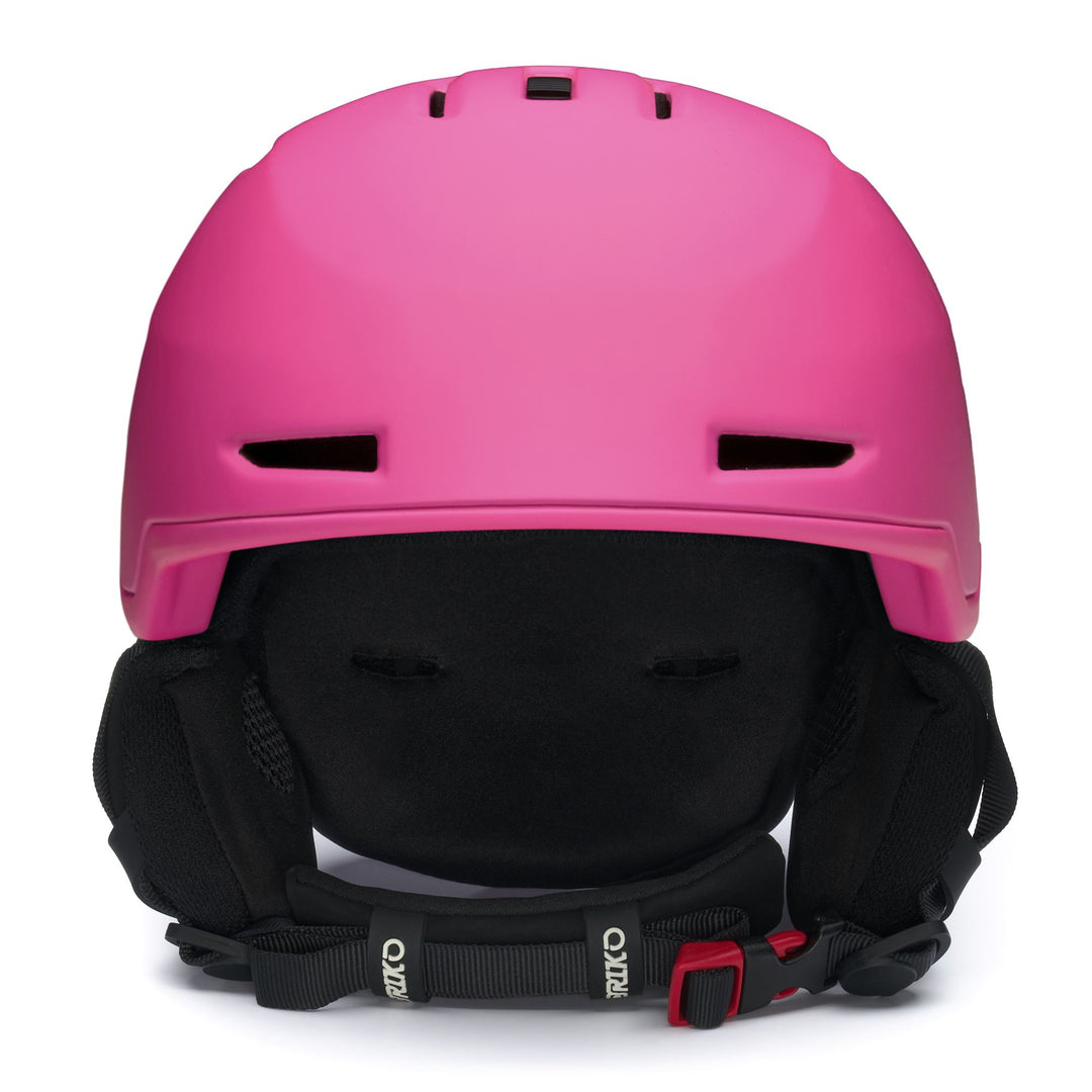 Casque de ski rose et noir pour femme, adapté à une utilisation tout-terrain main