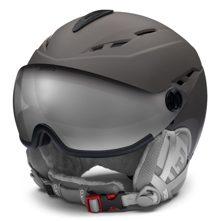 Casco da sci da donna grigio e bianco con ventilazione e caratteristiche antibatteriche 1