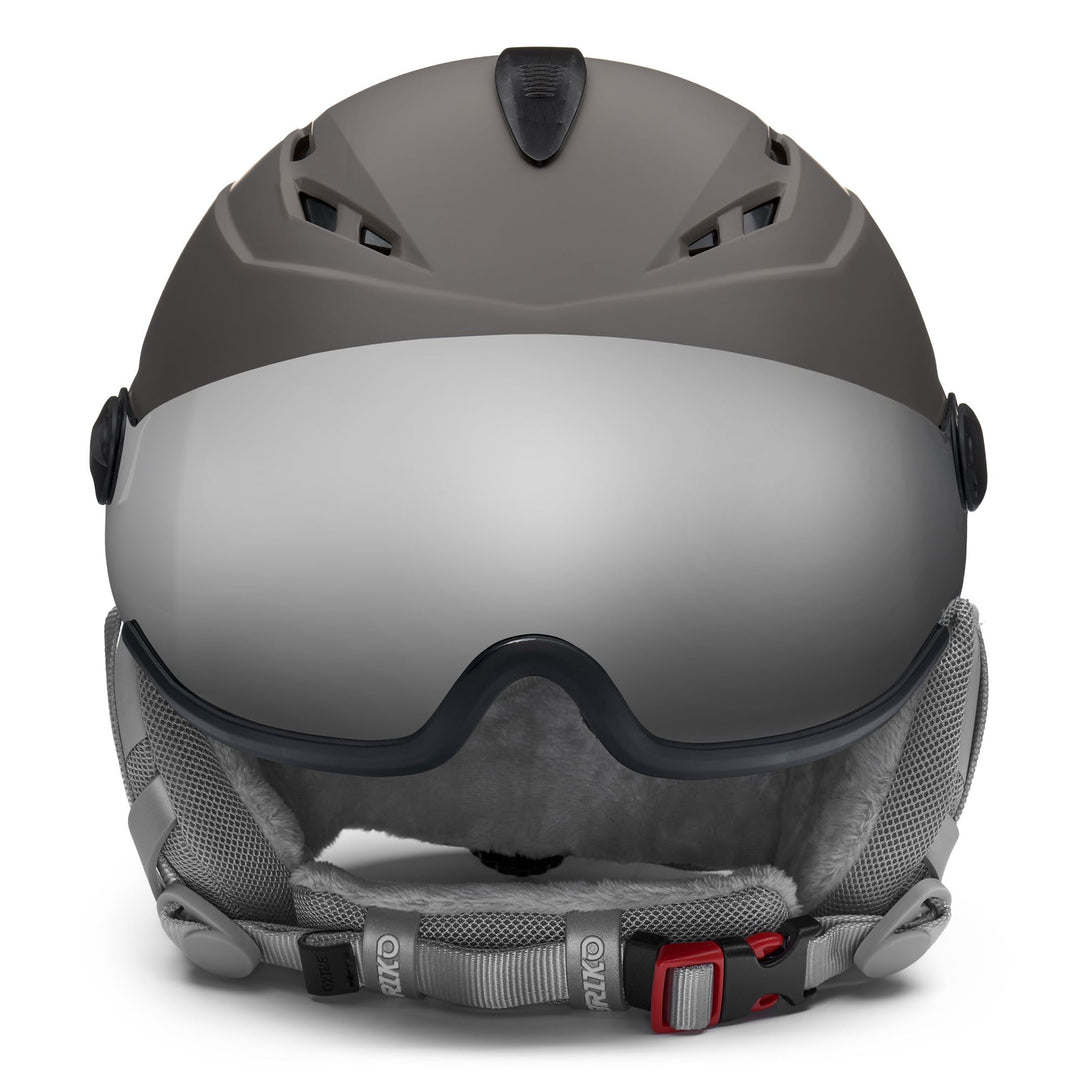 Casque de ski gris et blanc pour femme, avec ventilation et propriétés antibactériennes main