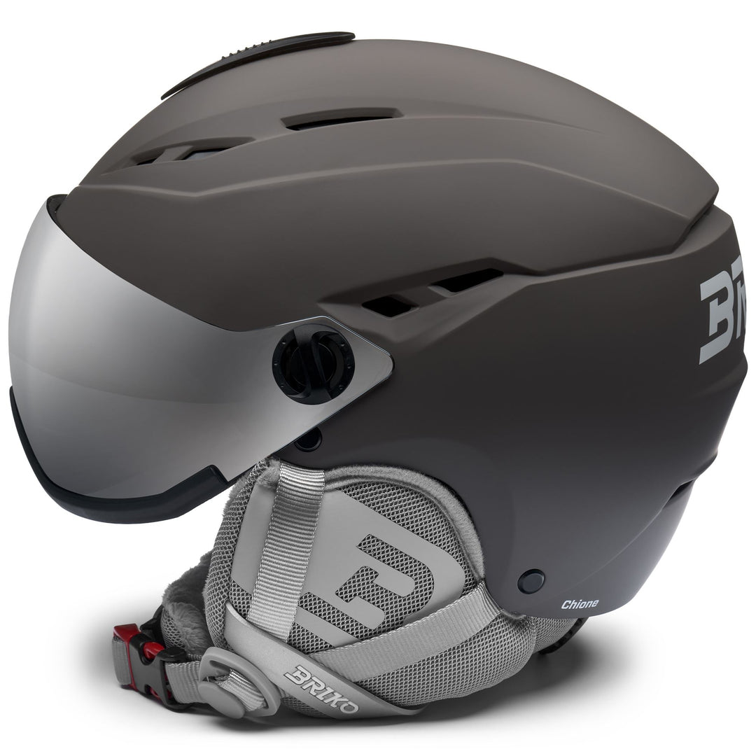 Casque de ski gris et blanc pour femme, avec ventilation et propriétés antibactériennes main