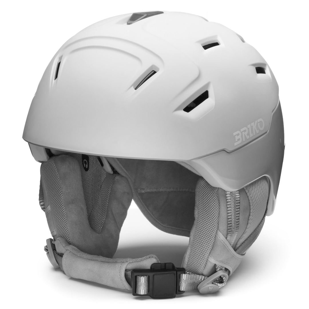 Woman Blue and White Ski Helmet with Active Ventilation main