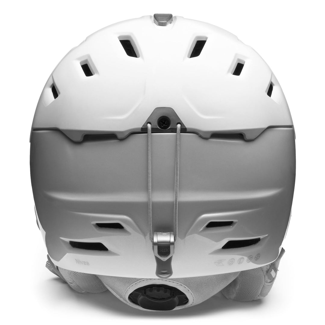 Woman Blue and White Ski Helmet with Active Ventilation main