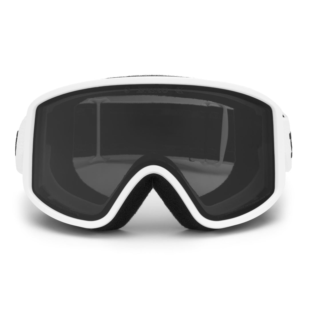 Occhiali da sci unisex bianchi con protezione antiappannamento e UV 01