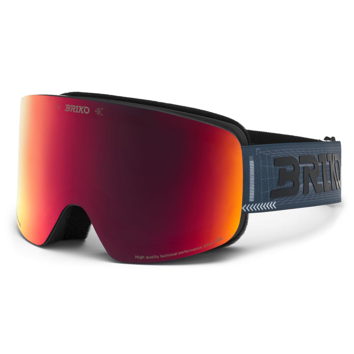 Occhiali da sci unisex blu e grigi con sistema di lenti magnetiche 3