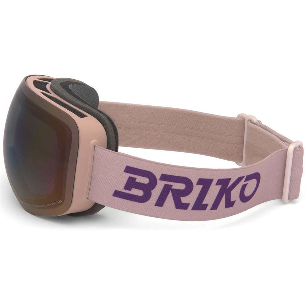 Maschera da sci unisex beige con trattamento antiappannamento e protezione UV. 02