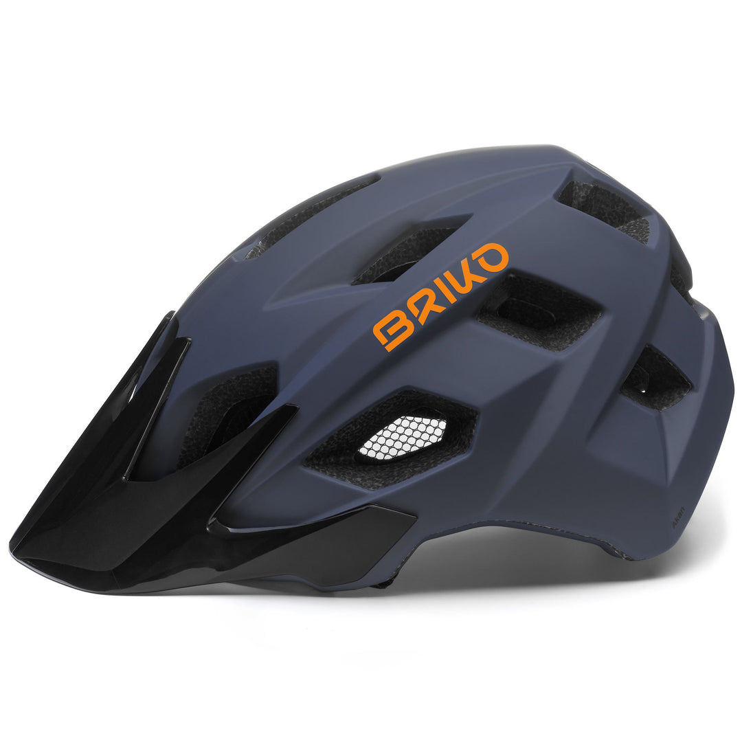 Unisex Blue and Orange MTB Cycling Helmet with Removable Visor main