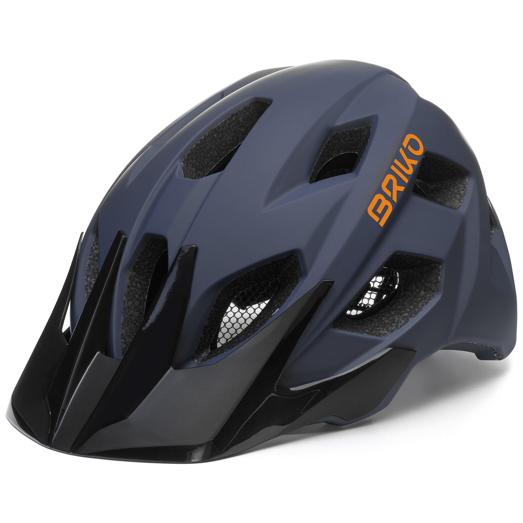 Unisex Blue and Orange MTB Cycling Helmet with Removable Visor main