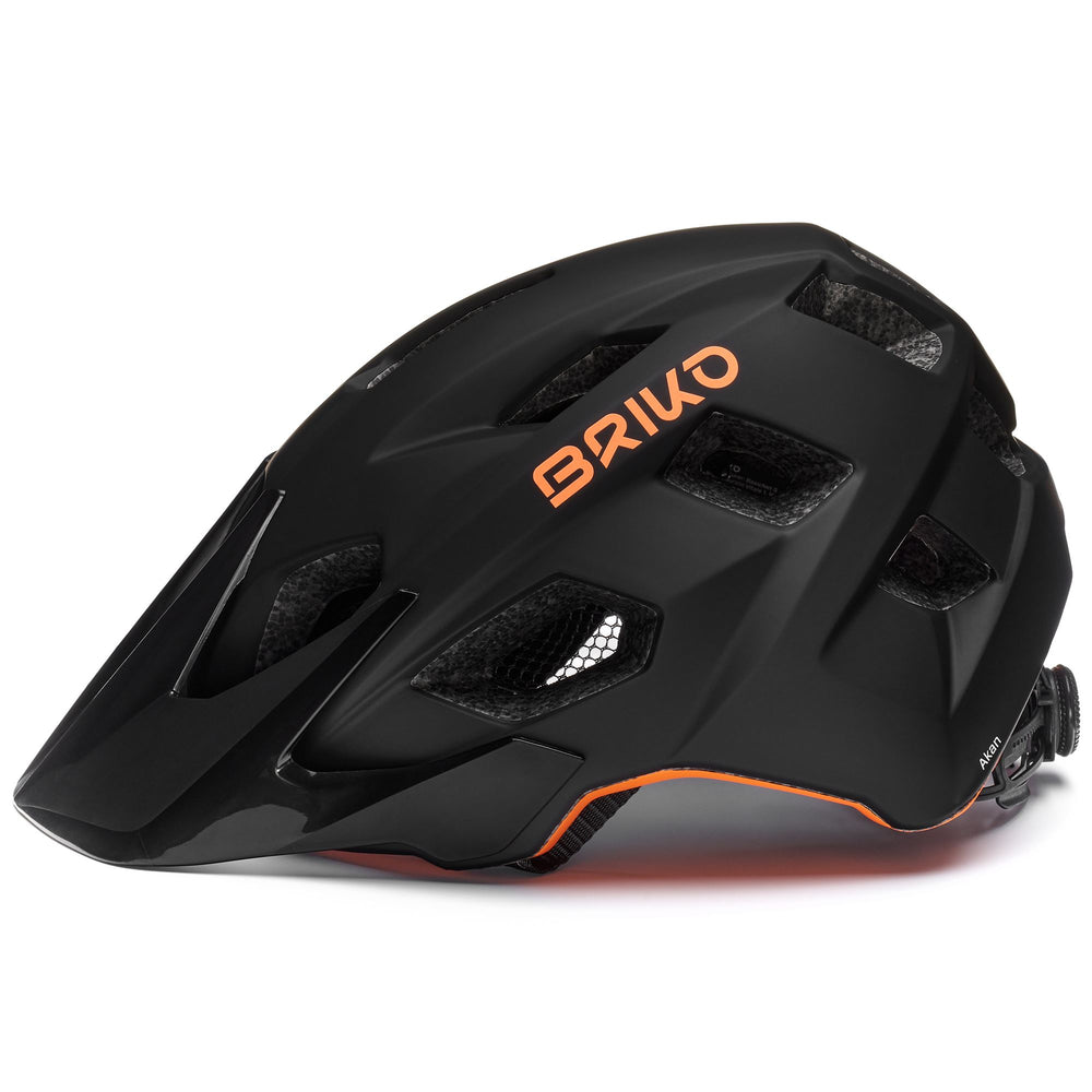 Helmets Unisex AKAN Helmet MATT BLACK - ORANGE FLAME Dressed Front (jpg Rgb)	