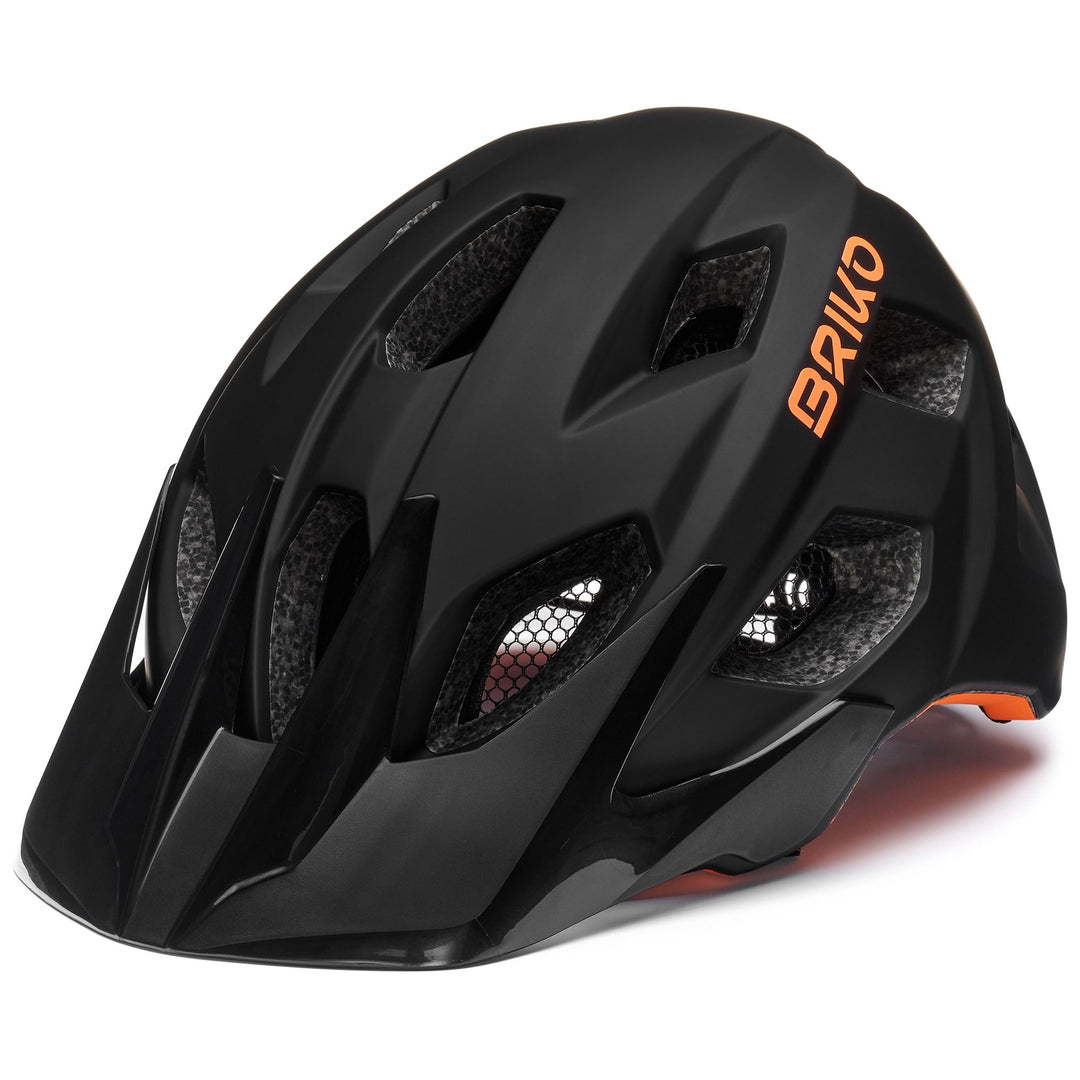 Unisex Black and Orange MTB Cycling Helmet with Ventilation and Visor main
