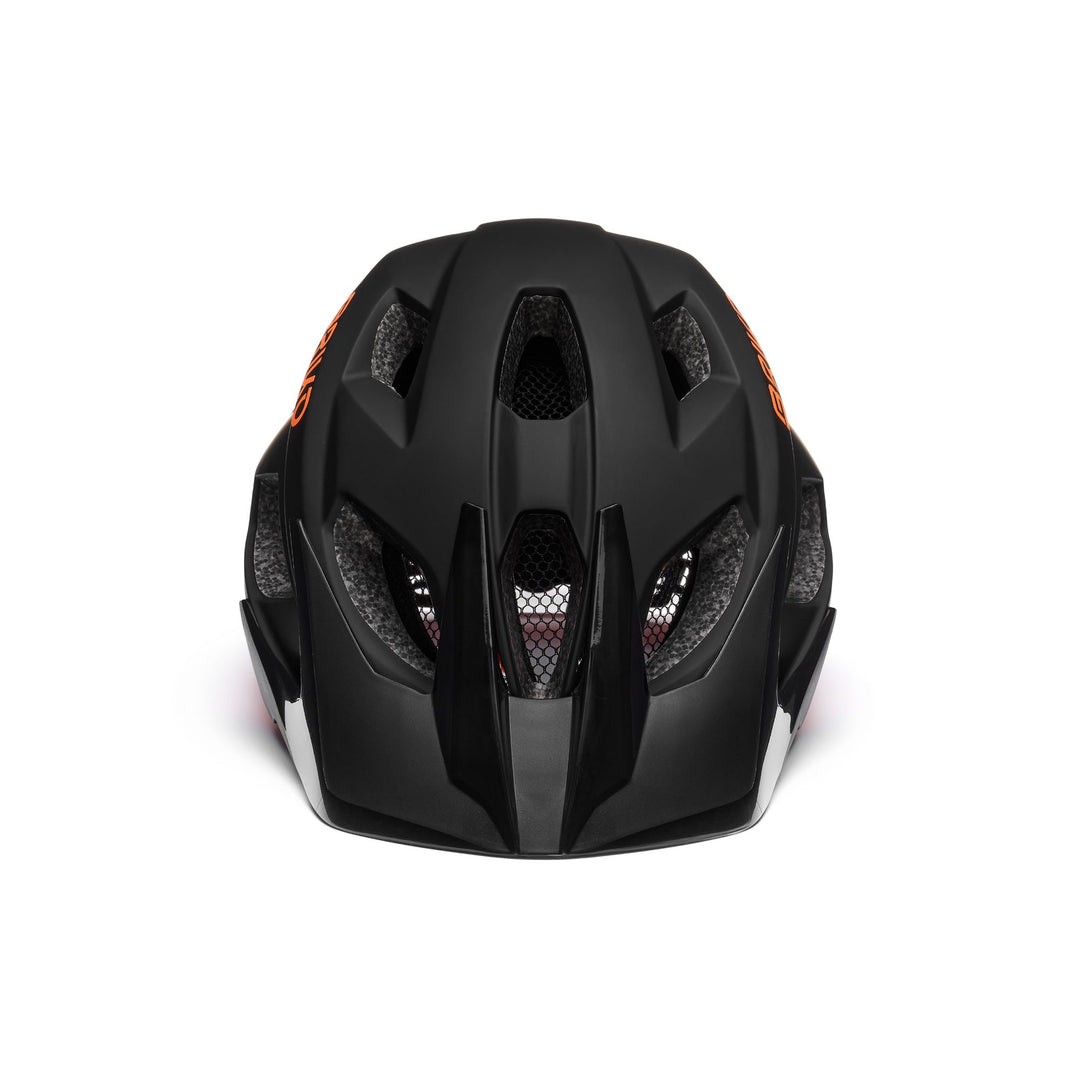 Unisex Black and Orange MTB Cycling Helmet with Ventilation and Visor main