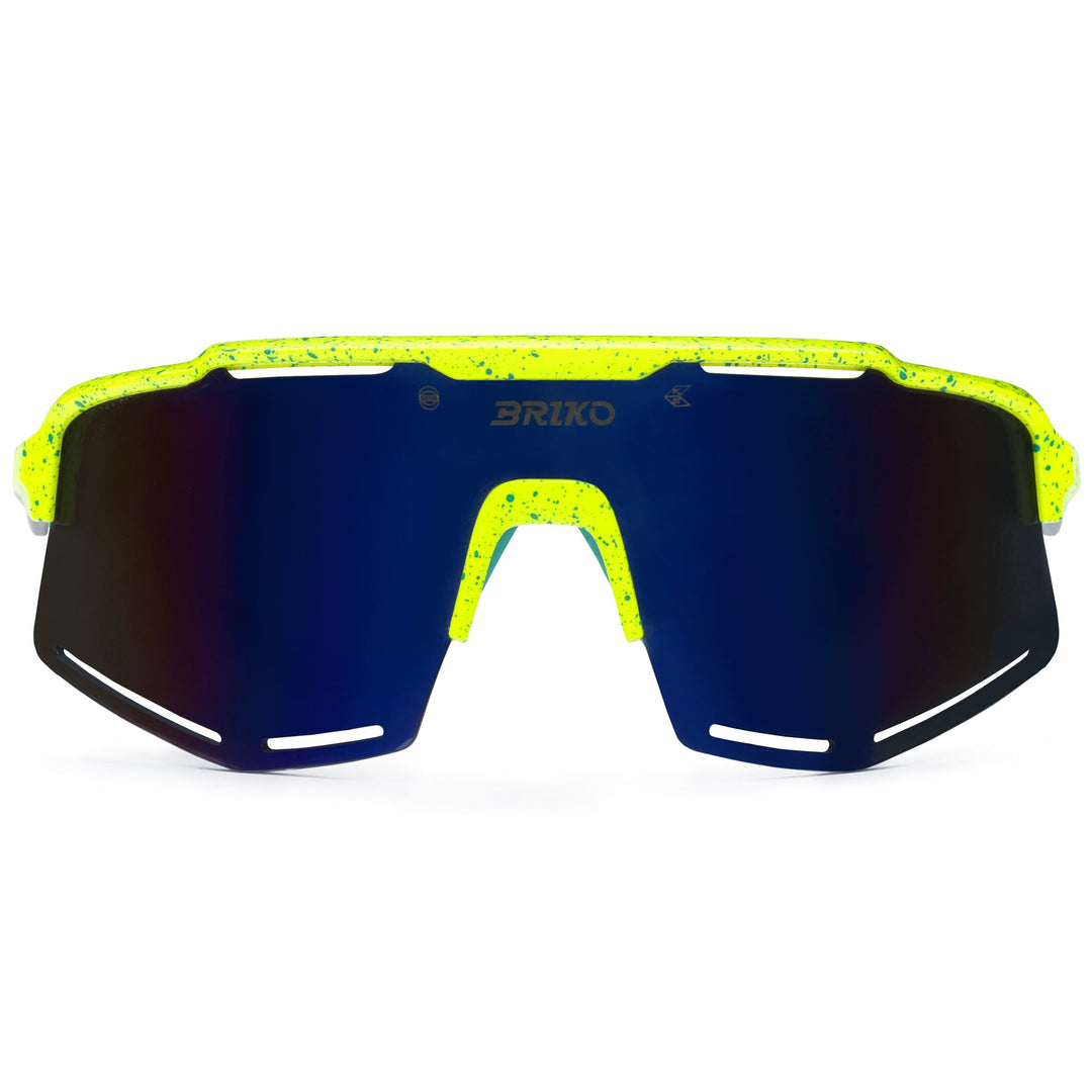 Unisex Green and Yellow Sport Sunglasses with Adjustable Features 01
