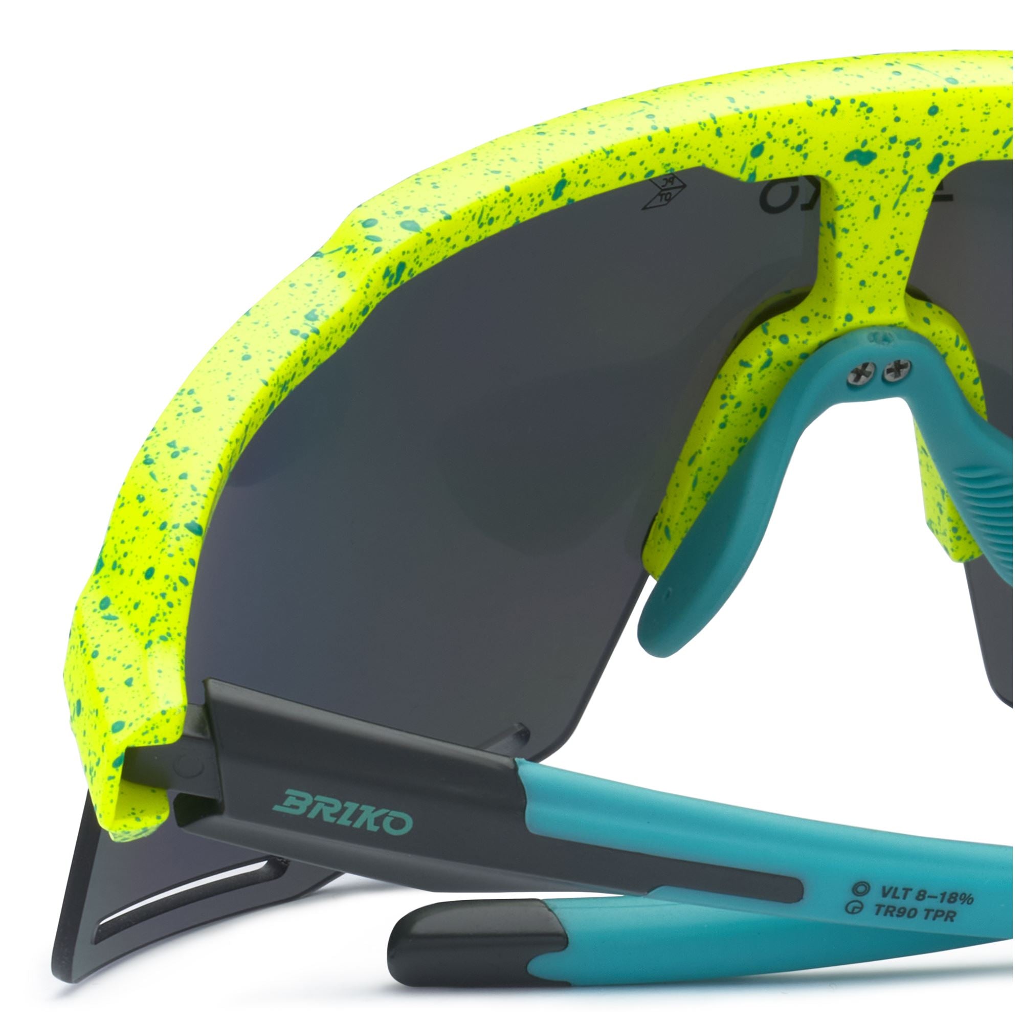 Unisex Green and Yellow Sport Sunglasses with Adjustable Features