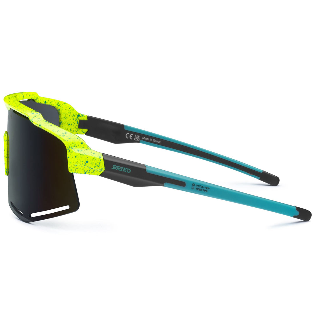 Unisex Green and Yellow Sport Sunglasses with Adjustable Features main